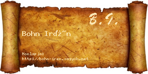 Bohn Irén névjegykártya